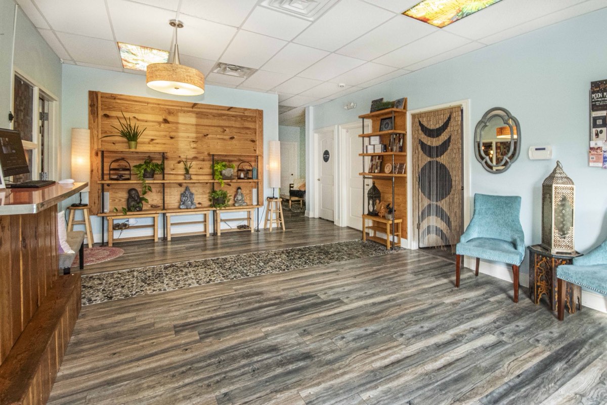 The lobby at Renegade Yoga