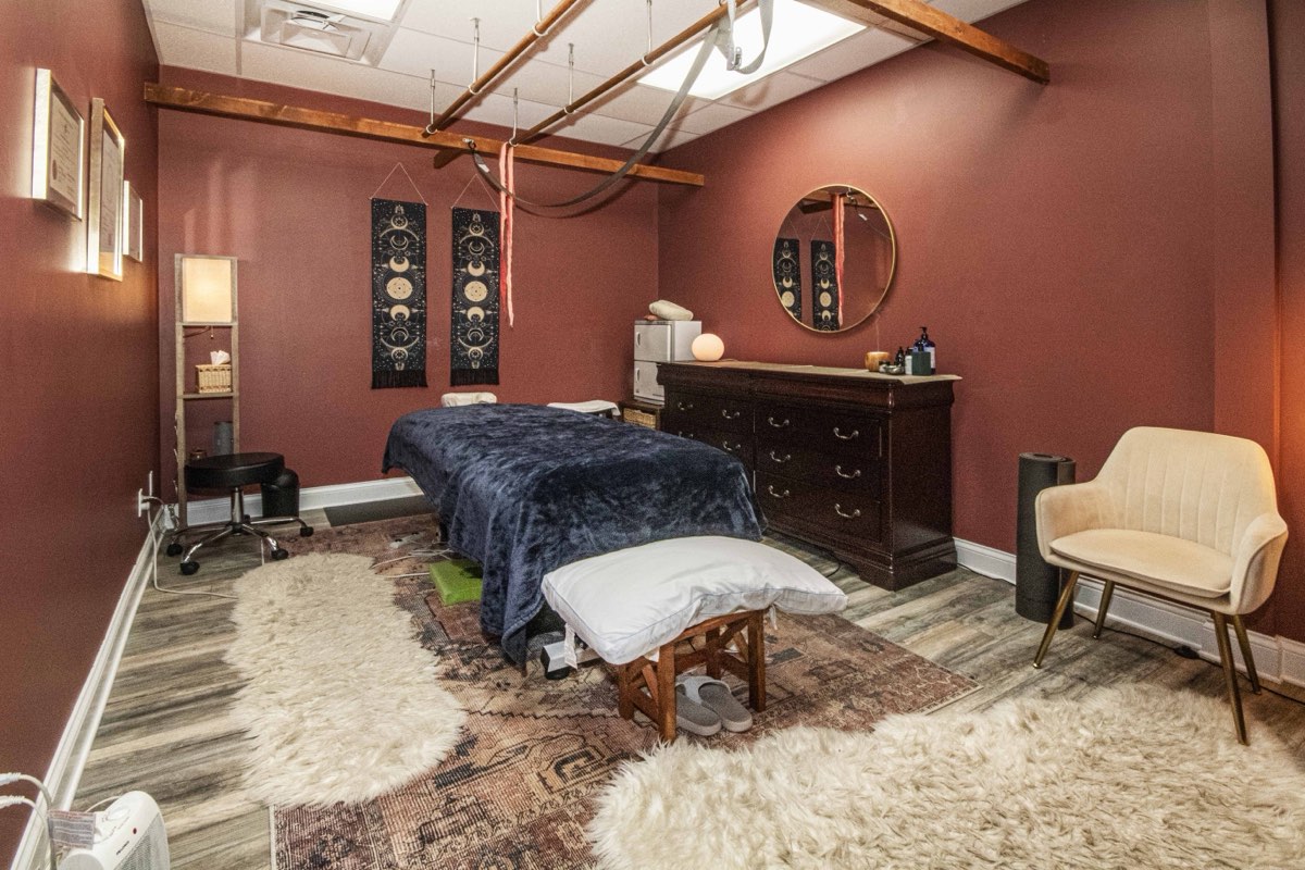 A massage room at Renegade Yoga, 516 Renford Rd, Knoxville